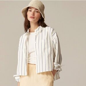 J. Crew Étienne cropped button-up shirt in stripe
